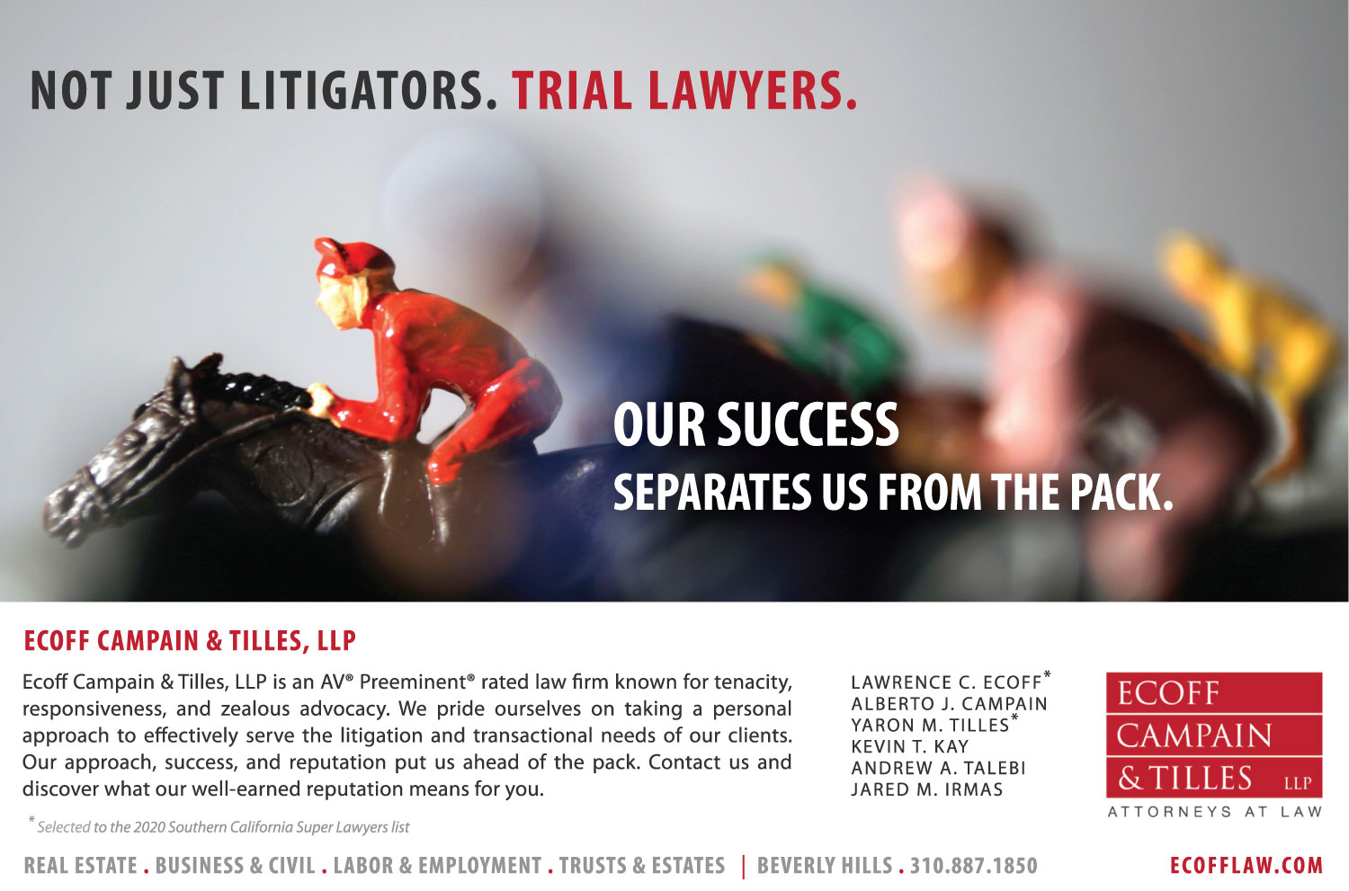 2020 Super Lawyers Ad for Ecoff Campain & Tilles, LLP